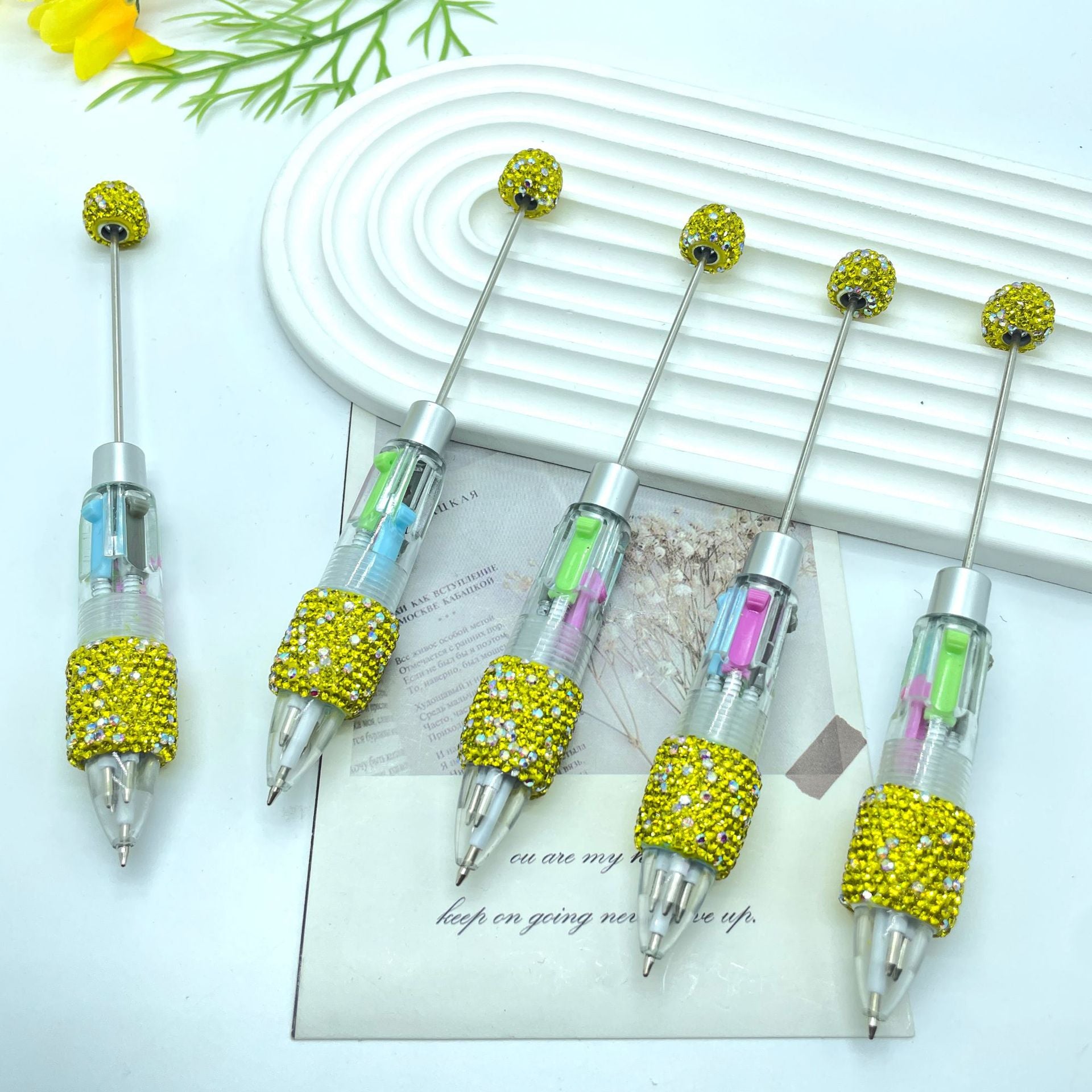 10 pce Wholesale beadable pens Full diamond multi-color